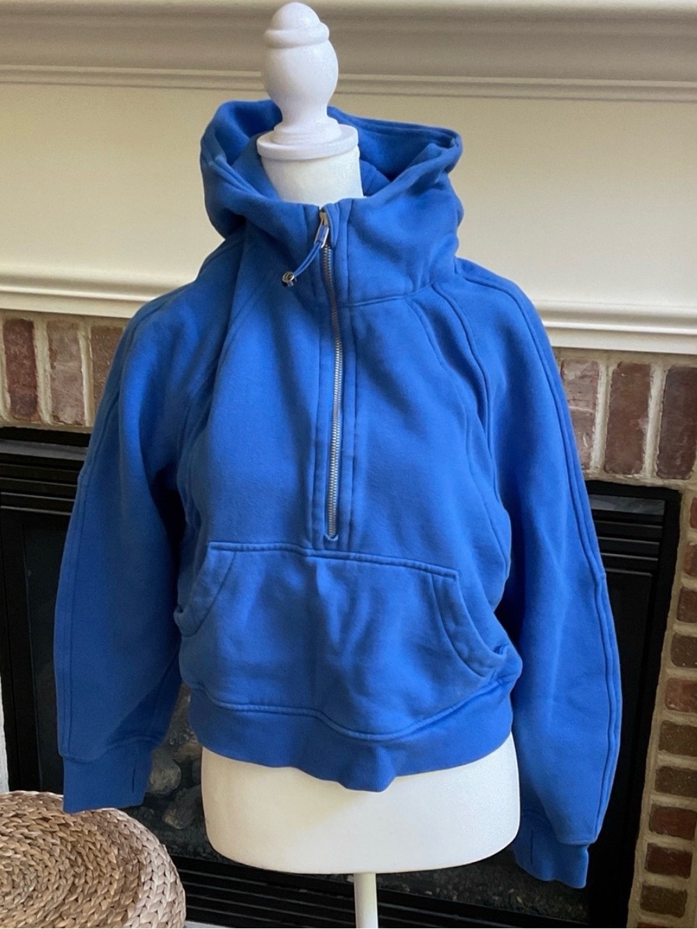 lululemon athletica Scuba oversized half zip hoodie in cobalt blue